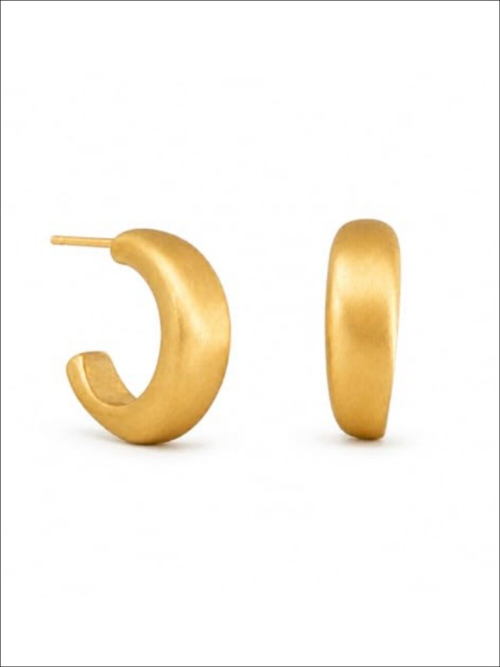 Matte C Hoop Earrings 18K Gold Plated